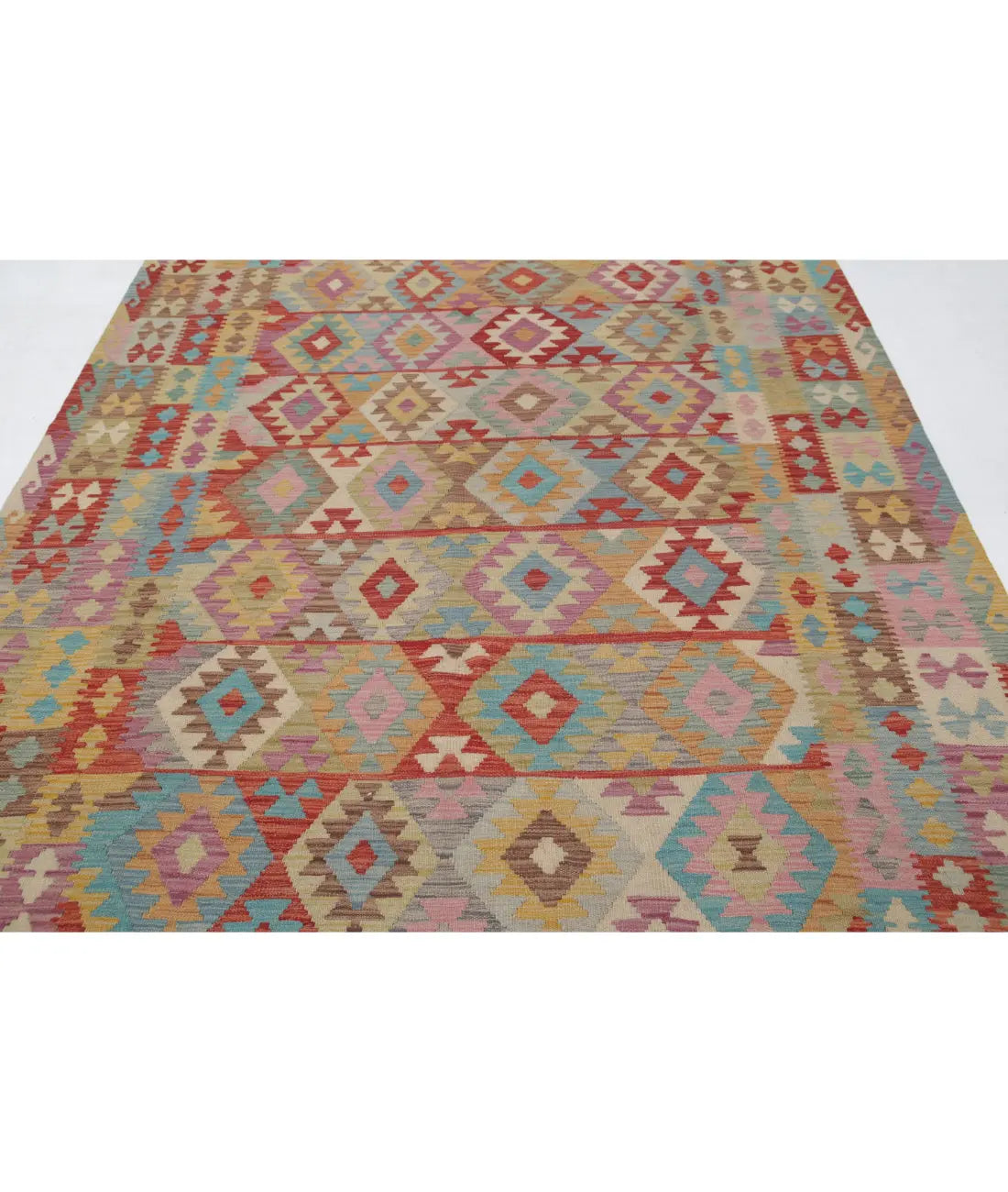 Hand Woven Maimana Kilim Wool Kilim Rug - 6'6'' x 9'10''