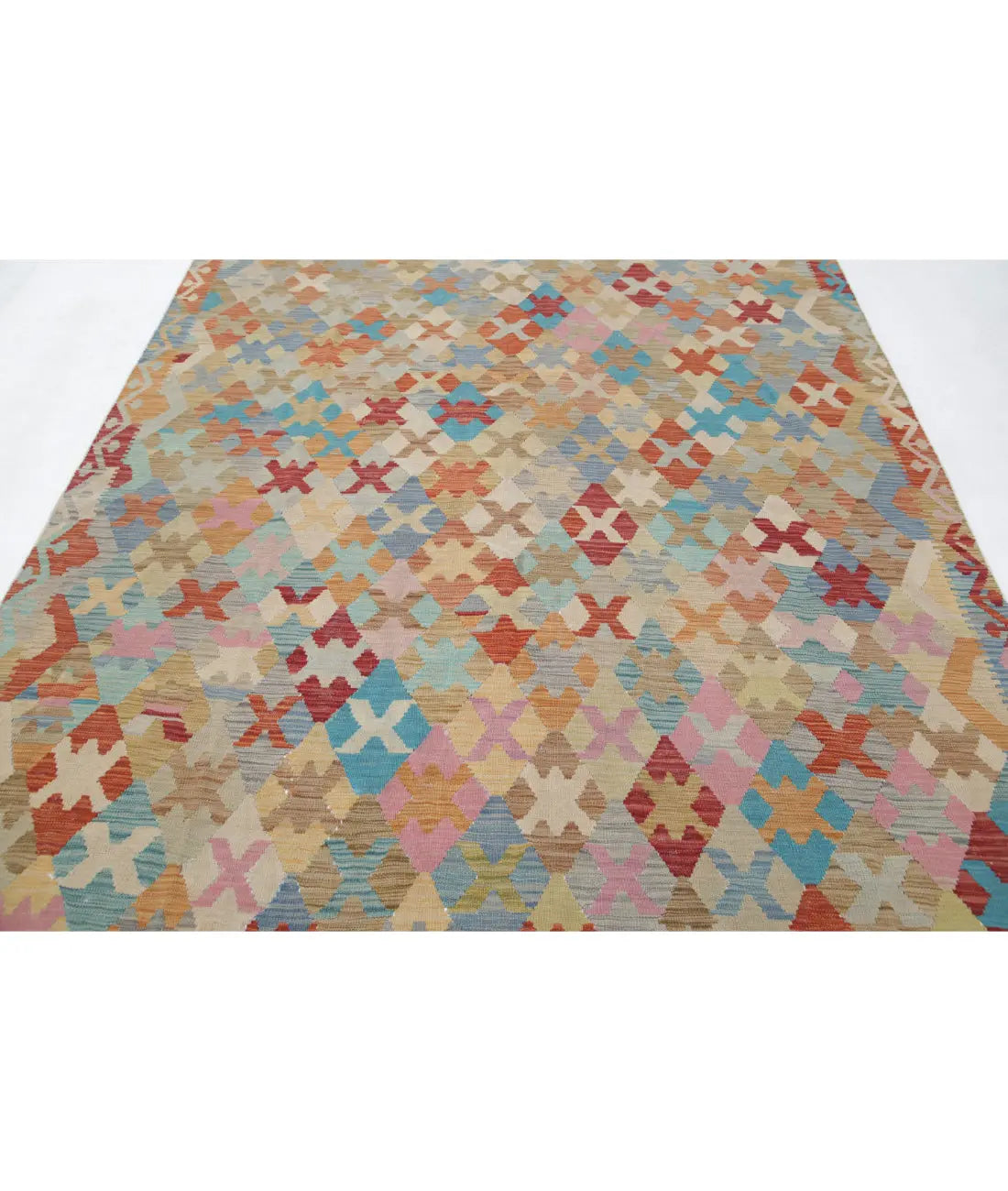 Alfombra Kilim de lana Maimana Kilim anudada a mano - 6'6'' x 9'5''