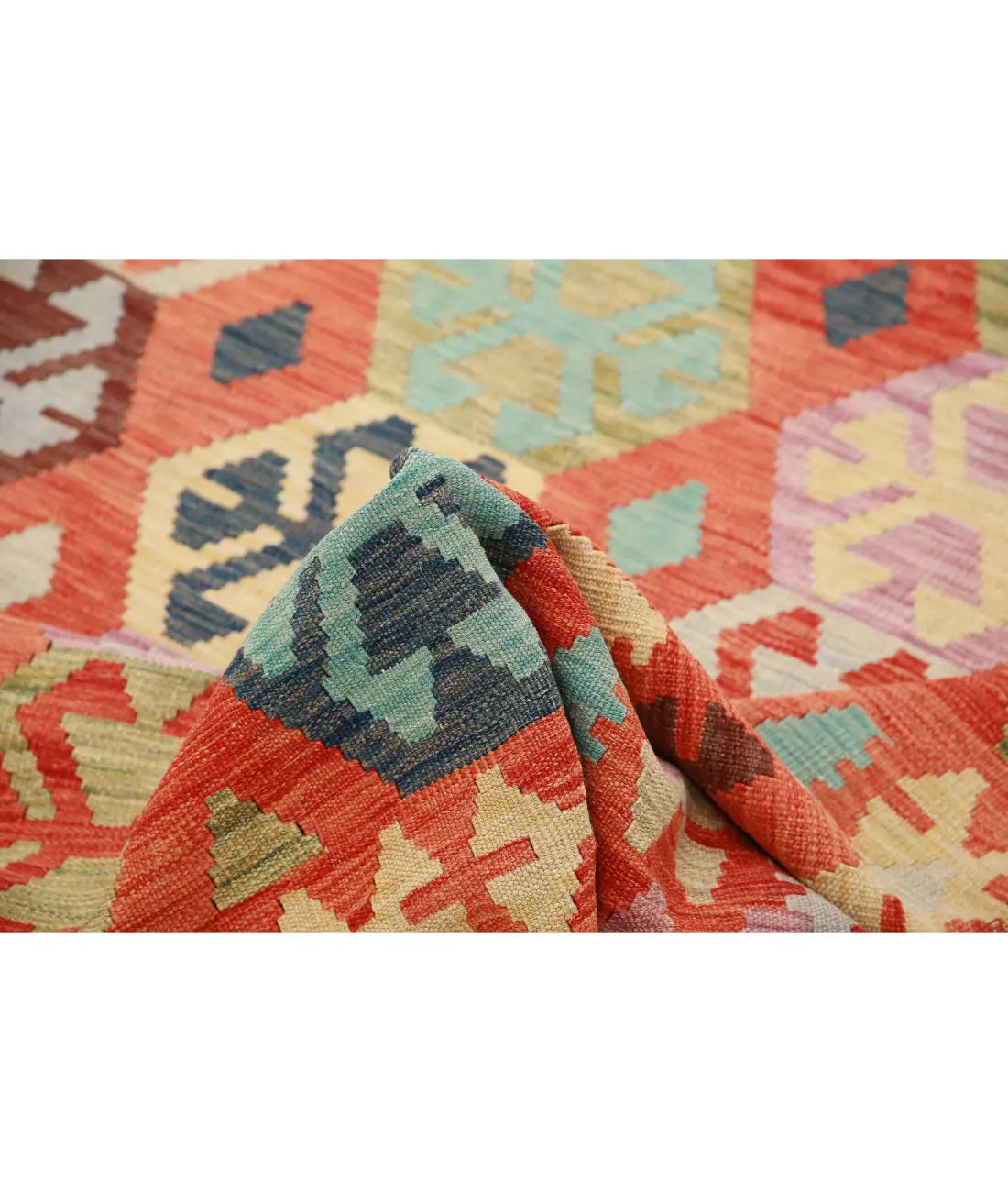 Hand Woven Maimana Kilim Wool Kilim Rug - 6'6'' x 9'8''