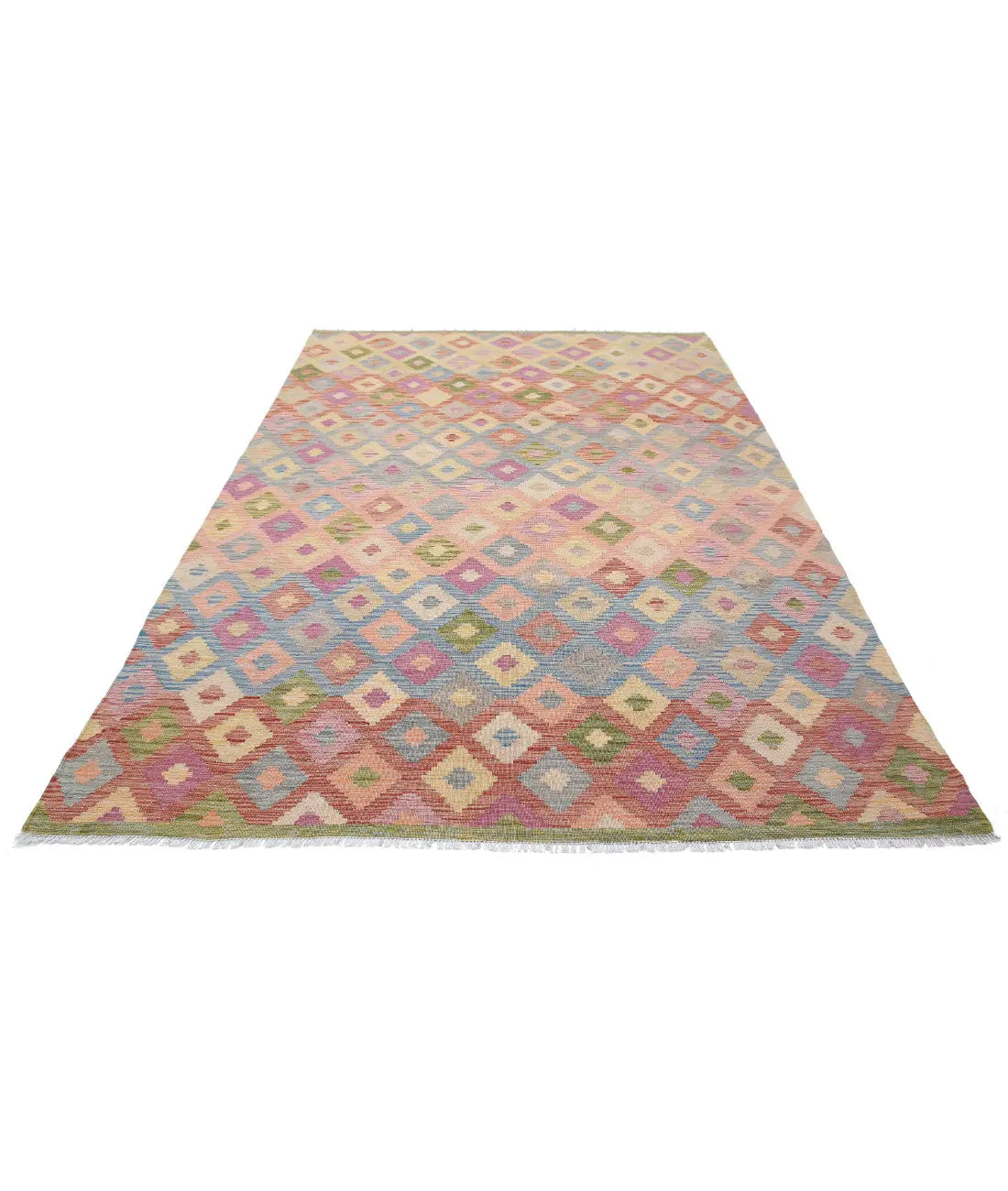 Alfombra Kilim de lana Maimana Kilim anudada a mano - 6'6'' x 9'9''