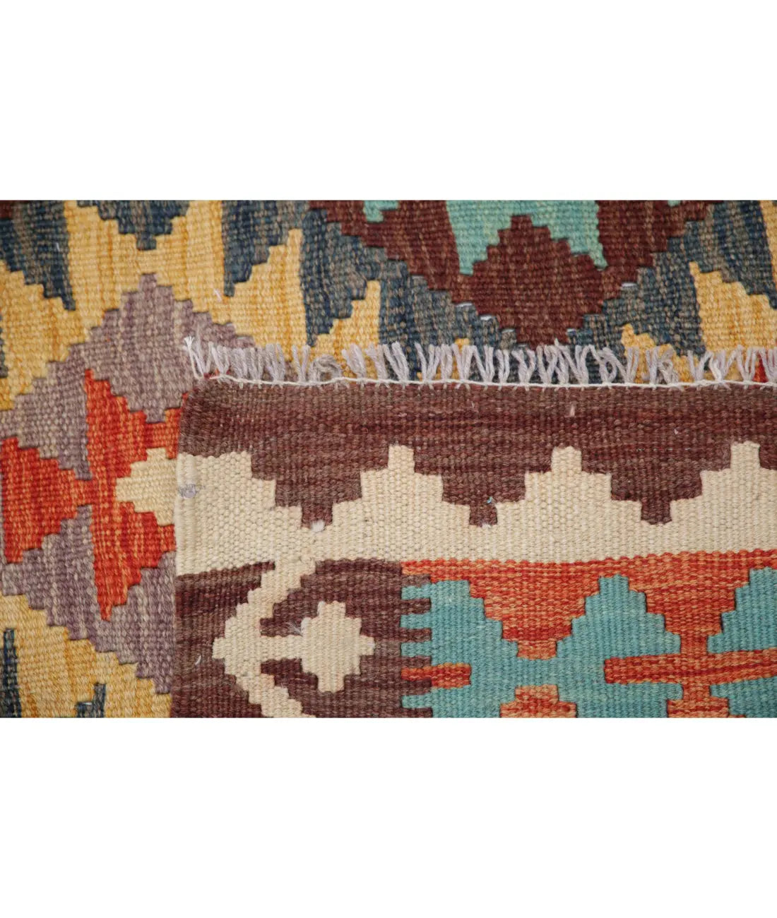 Hand Woven Maimana Kilim Wool Kilim Rug - 6'7'' x 9'9''