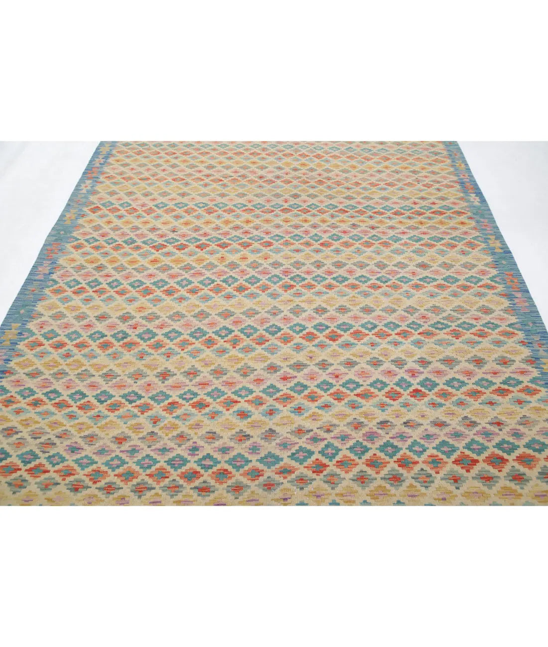 Hand Woven Maimana Kilim Wool Kilim Rug - 6'8'' x 10'0''