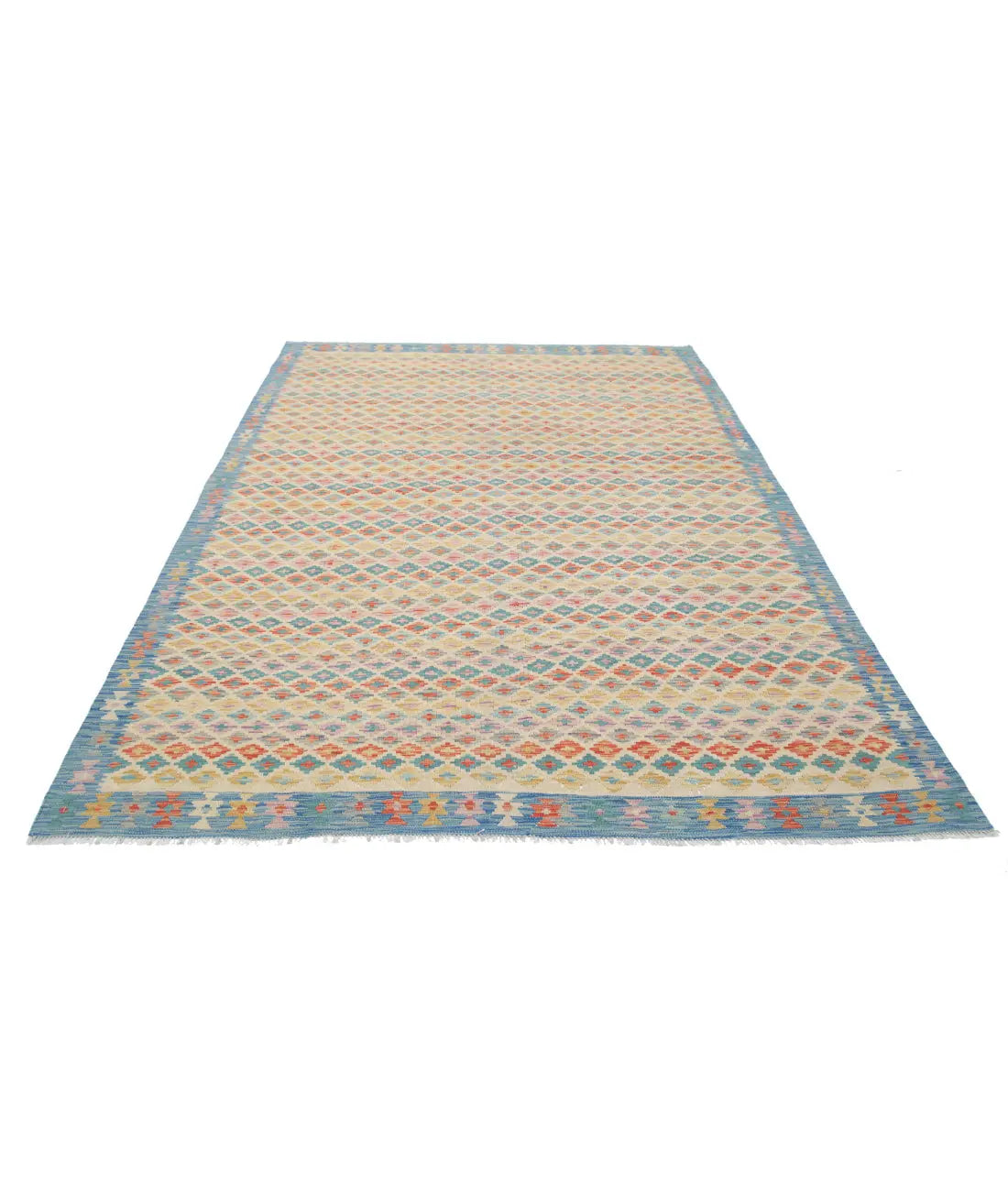 Hand Woven Maimana Kilim Wool Kilim Rug - 6'8'' x 10'0''