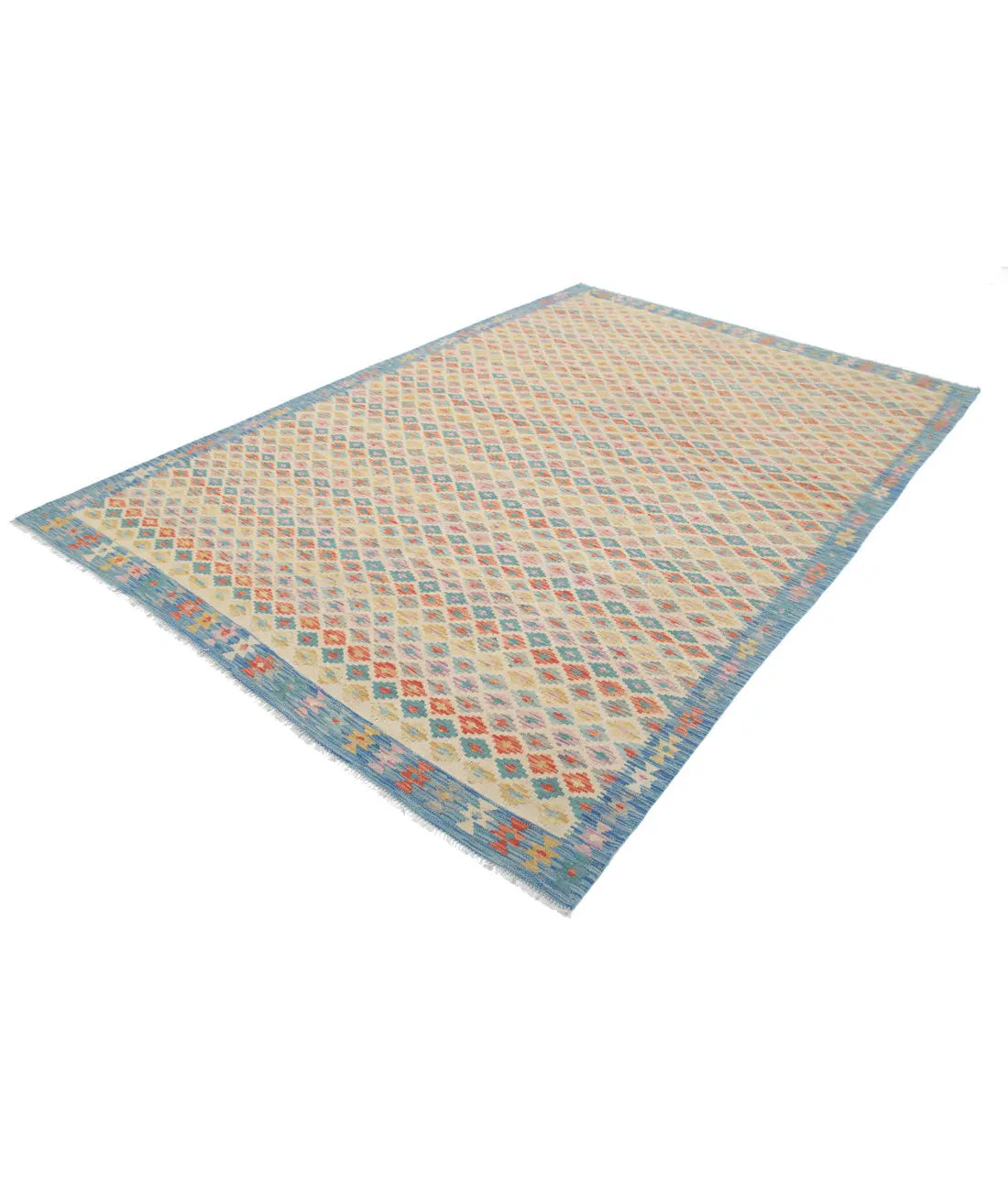 Hand Woven Maimana Kilim Wool Kilim Rug - 6'8'' x 10'0''