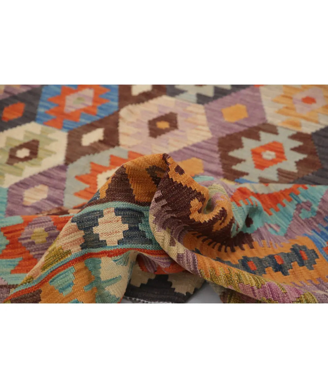 Hand Woven Maimana Kilim Wool Kilim Rug - 8'0'' x 11'0''