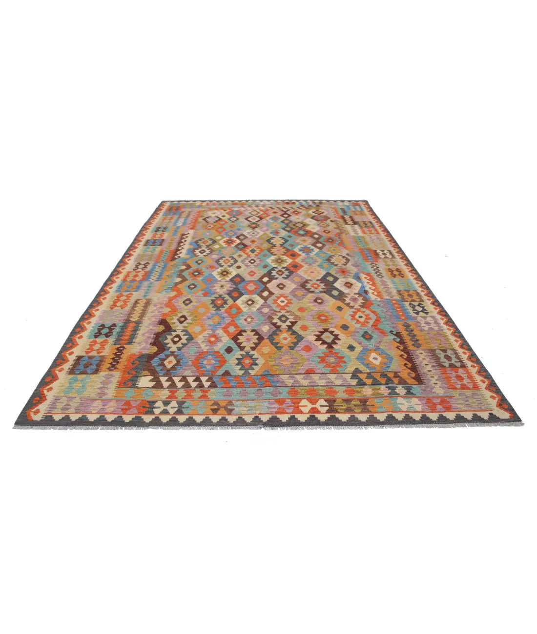 Hand Woven Maimana Kilim Wool Kilim Rug - 8'0'' x 11'0''