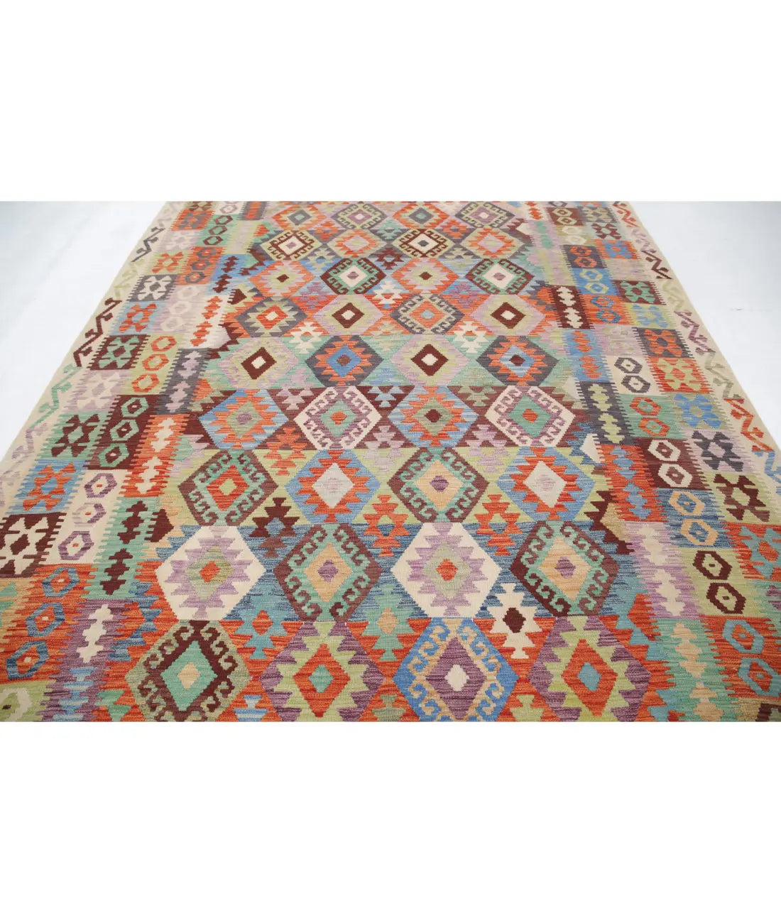 Hand Woven Maimana Kilim Wool Kilim Rug - 8'0'' x 11'4''