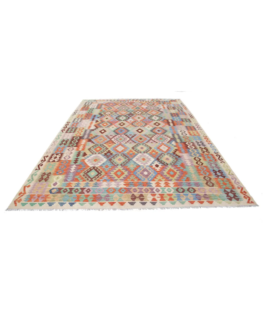 Hand Woven Maimana Kilim Wool Kilim Rug - 8'0'' x 11'4''