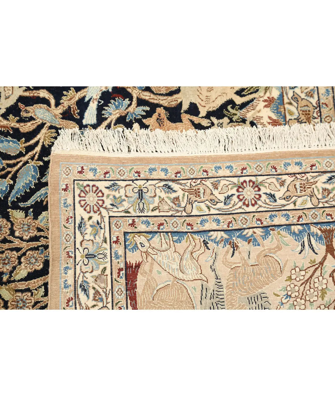 Hand Knotted Masterpiece Persian Nain Wool Rug - 6'11'' x 11'3'' - Arteverk Rugs Area rug