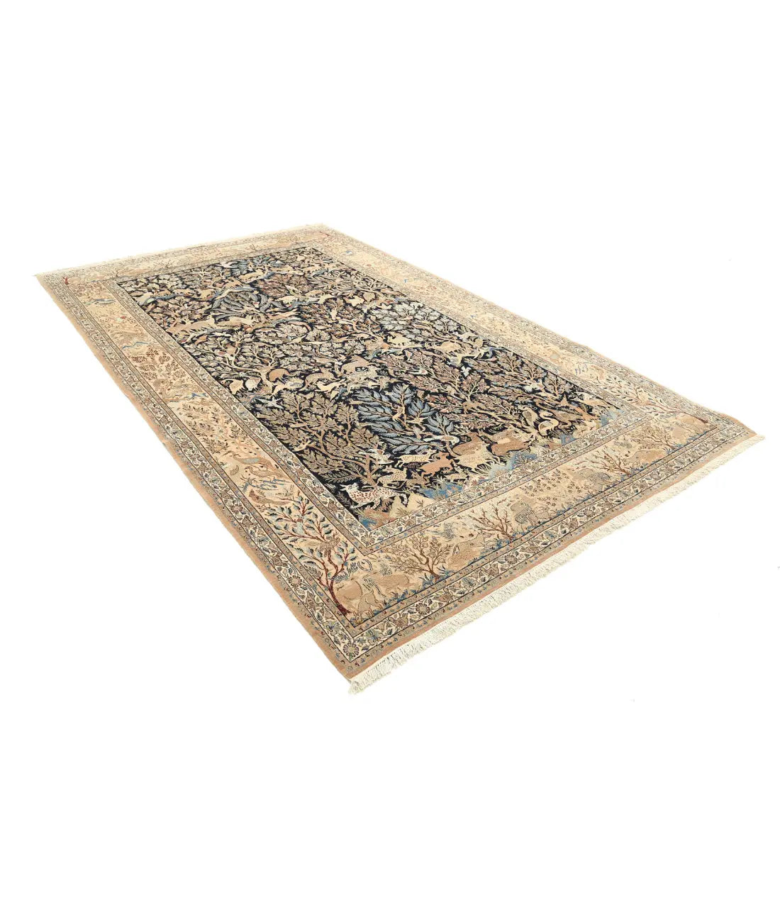 Hand Knotted Masterpiece Persian Nain Wool Rug - 6'11'' x 11'3'' - Arteverk Rugs Area rug