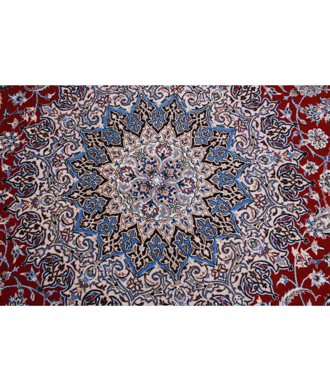 Hand Knotted Masterpiece Oriental Nain Wool & Silk Rug - 6'8'' x 10'0''