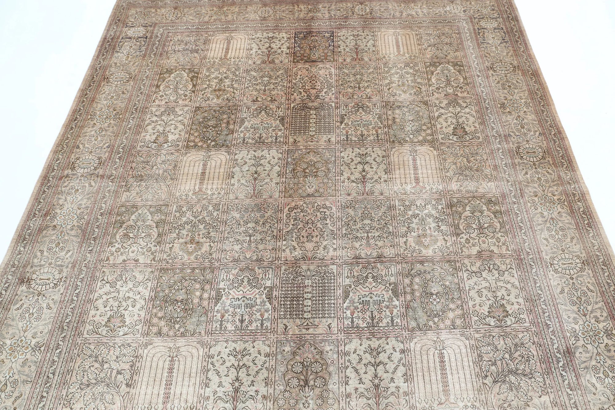 Hand Knotted Masterpiece Oriental Qum Silk Rug - 6'3'' x 7'1''