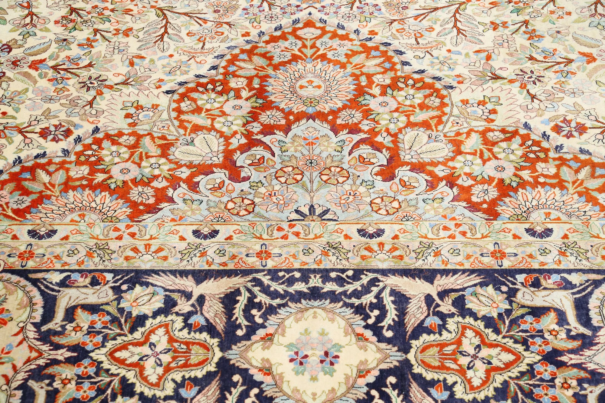 Hand Knotted Masterpiece Persian Tabriz Fine Wool & Silk Rug - 12'10'' x 19'6'' - Arteverk Rugs Area rug