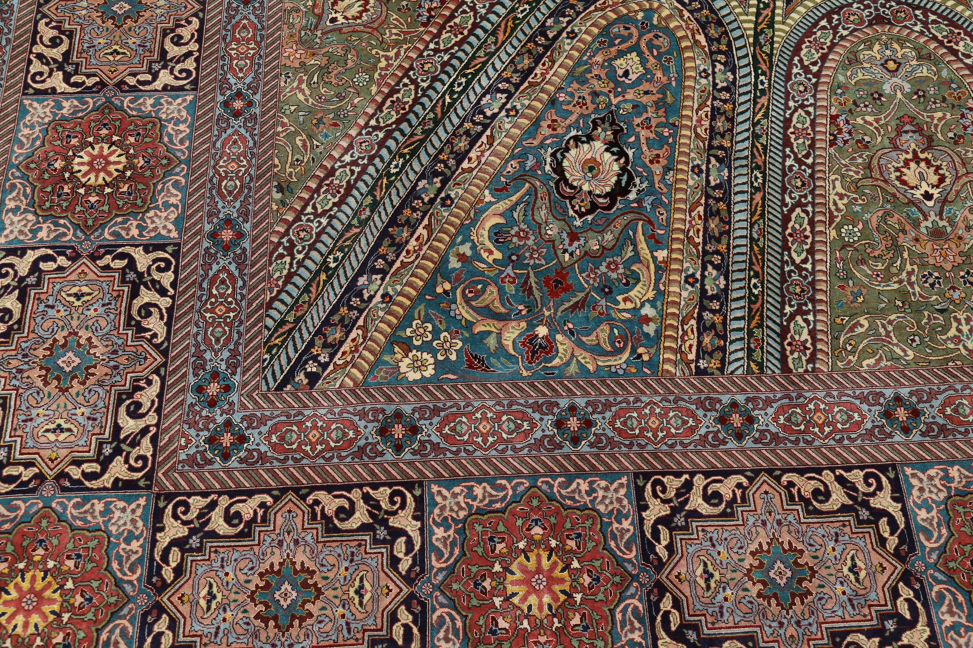 Hand Knotted Masterpiece Persian Tabriz Fine Wool & Silk Rug - 9'8'' x 13'4'' - Arteverk Rugs Area rug