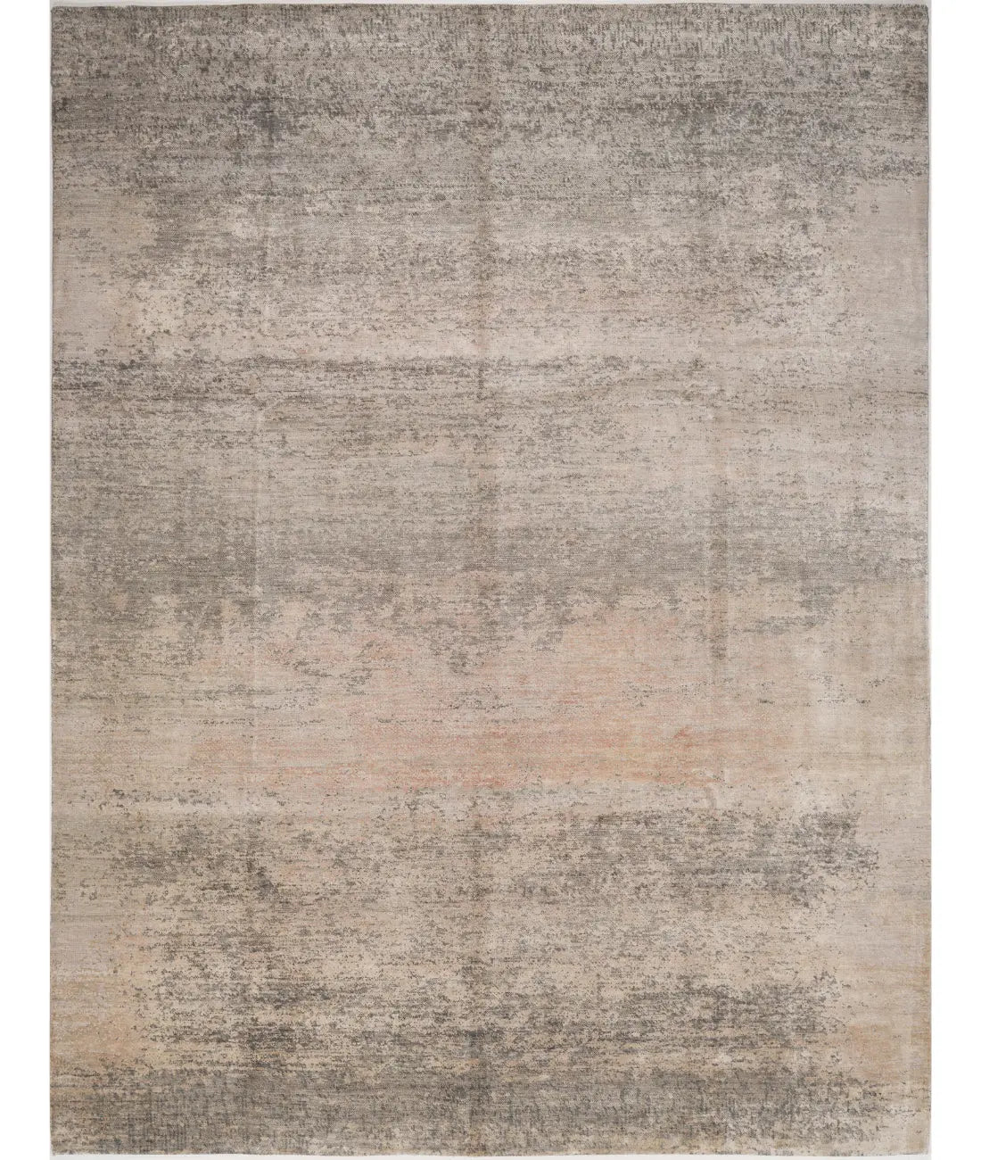 Hand Knotted Modern Abstract Wool Silk Rug - 9&#39;0&#39;&#39; x 11&#39;11&#39;&#39; Arteverk Arteverk Rugs