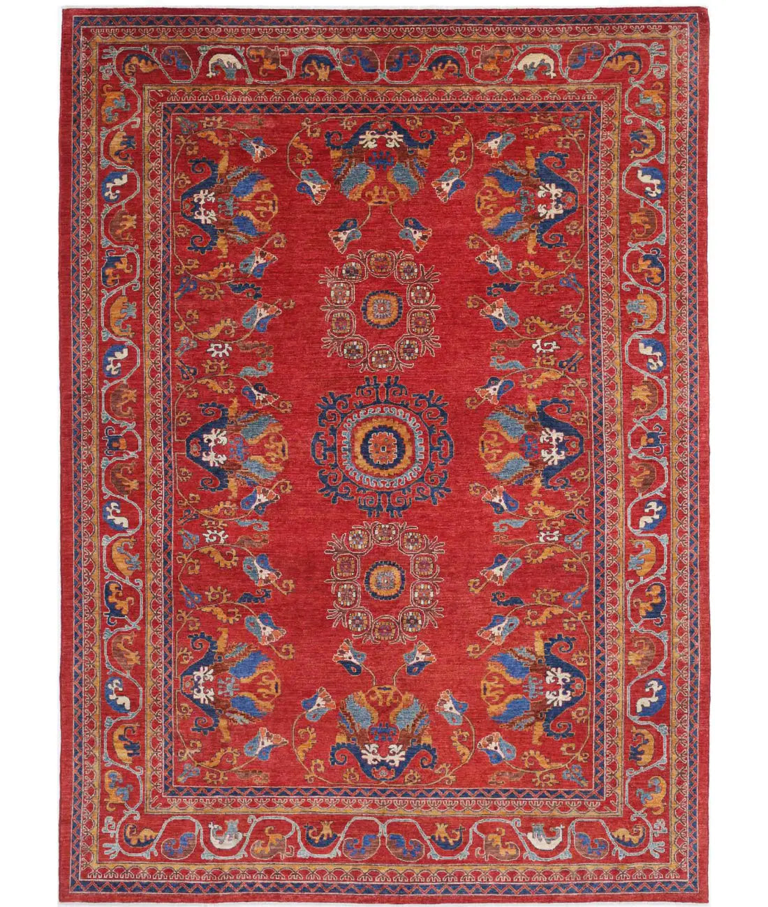 Hand Knotted Nomadic Caucasian Humna Wool Rug - 10&#39;0&#39;&#39; x 14&#39;0&#39;&#39; - Arteverk Rugs Area rug