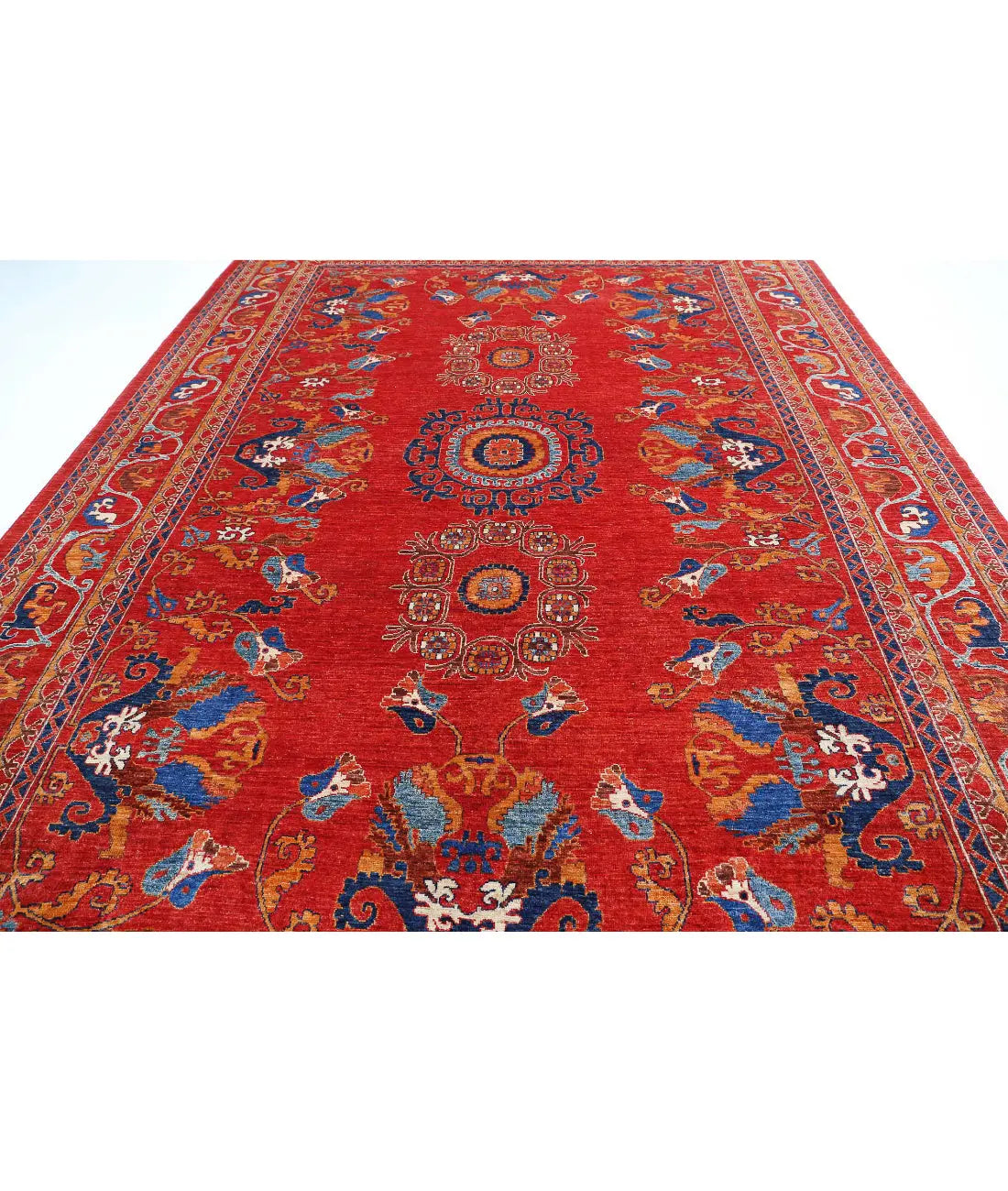 Hand Knotted Nomadic Caucasian Humna Wool Rug - 10'0'' x 14'0'' - Arteverk Rugs Area rug