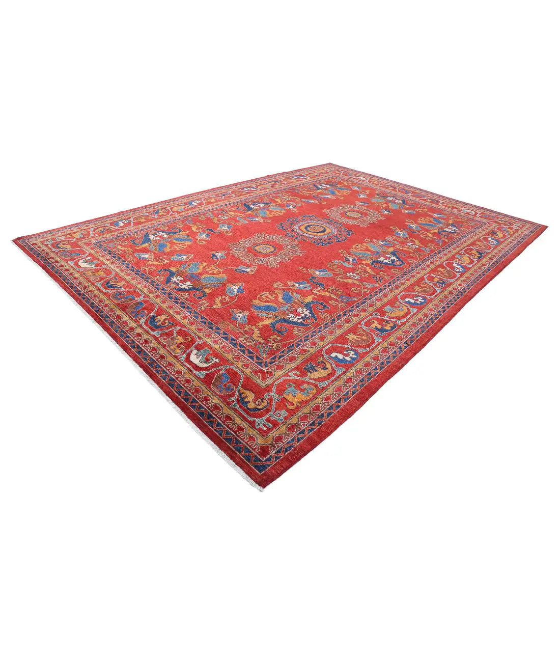 Hand Knotted Nomadic Caucasian Humna Wool Rug - 10'0'' x 14'0'' - Arteverk Rugs Area rug