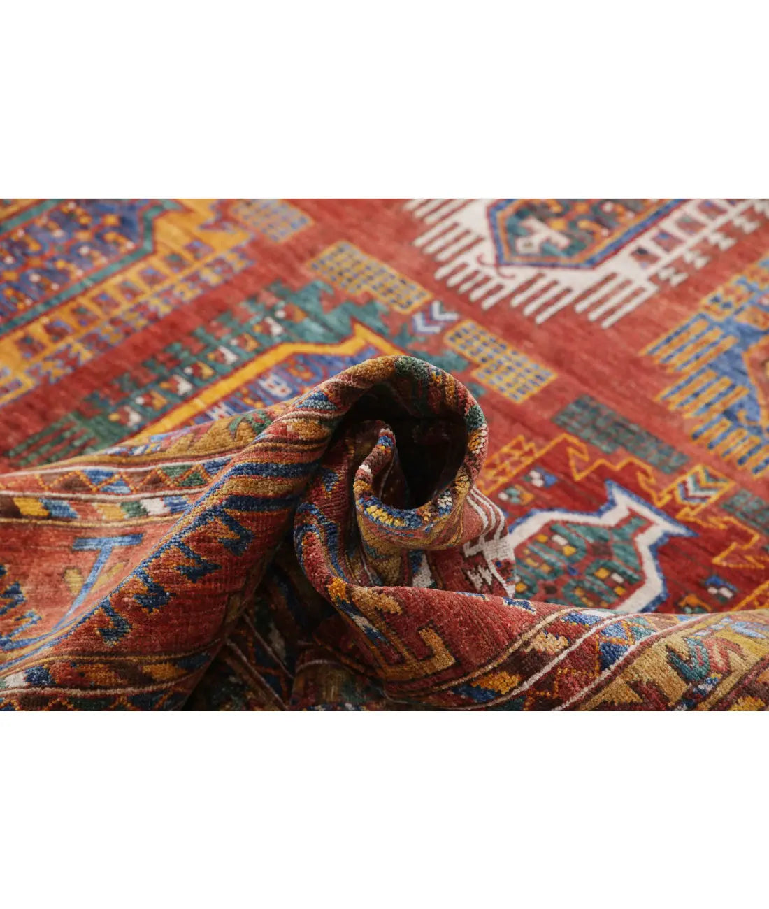 Hand Knotted Nomadic Caucasian Humna Wool Rug - 10'4'' x 13'6'' - Arteverk Rugs Area rug