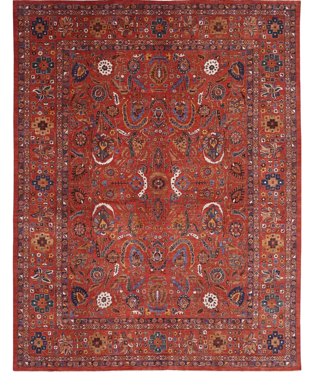 Hand Knotted Nomadic Caucasian Humna Wool Rug - 13&#39;3&#39;&#39; x 16&#39;10&#39;&#39;