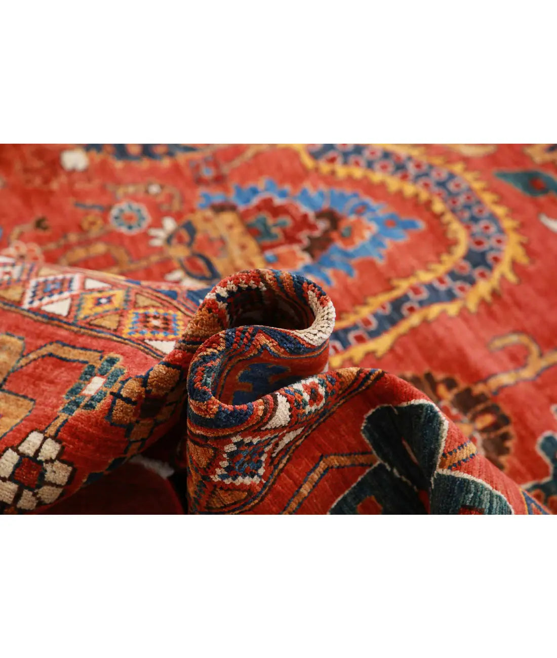 Hand Knotted Nomadic Caucasian Humna Wool Rug - 13'3'' x 16'10''