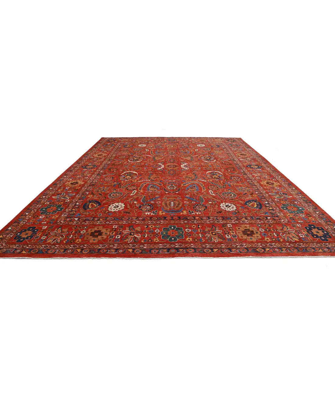 Hand Knotted Nomadic Caucasian Humna Wool Rug - 13'3'' x 16'10''