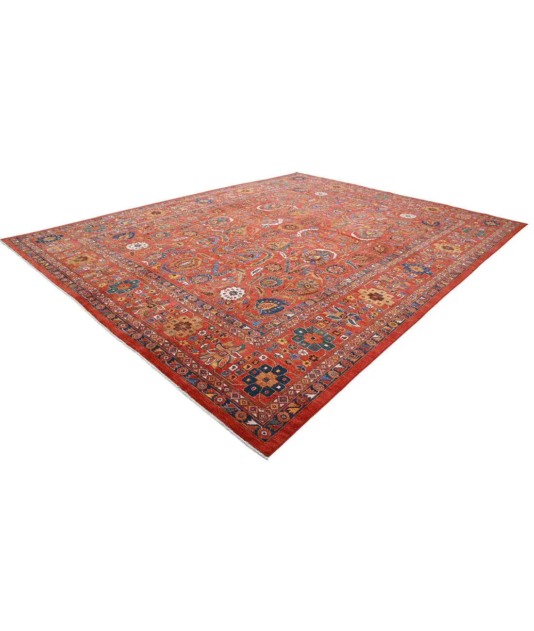 Hand Knotted Nomadic Caucasian Humna Wool Rug - 13'3'' x 16'10''