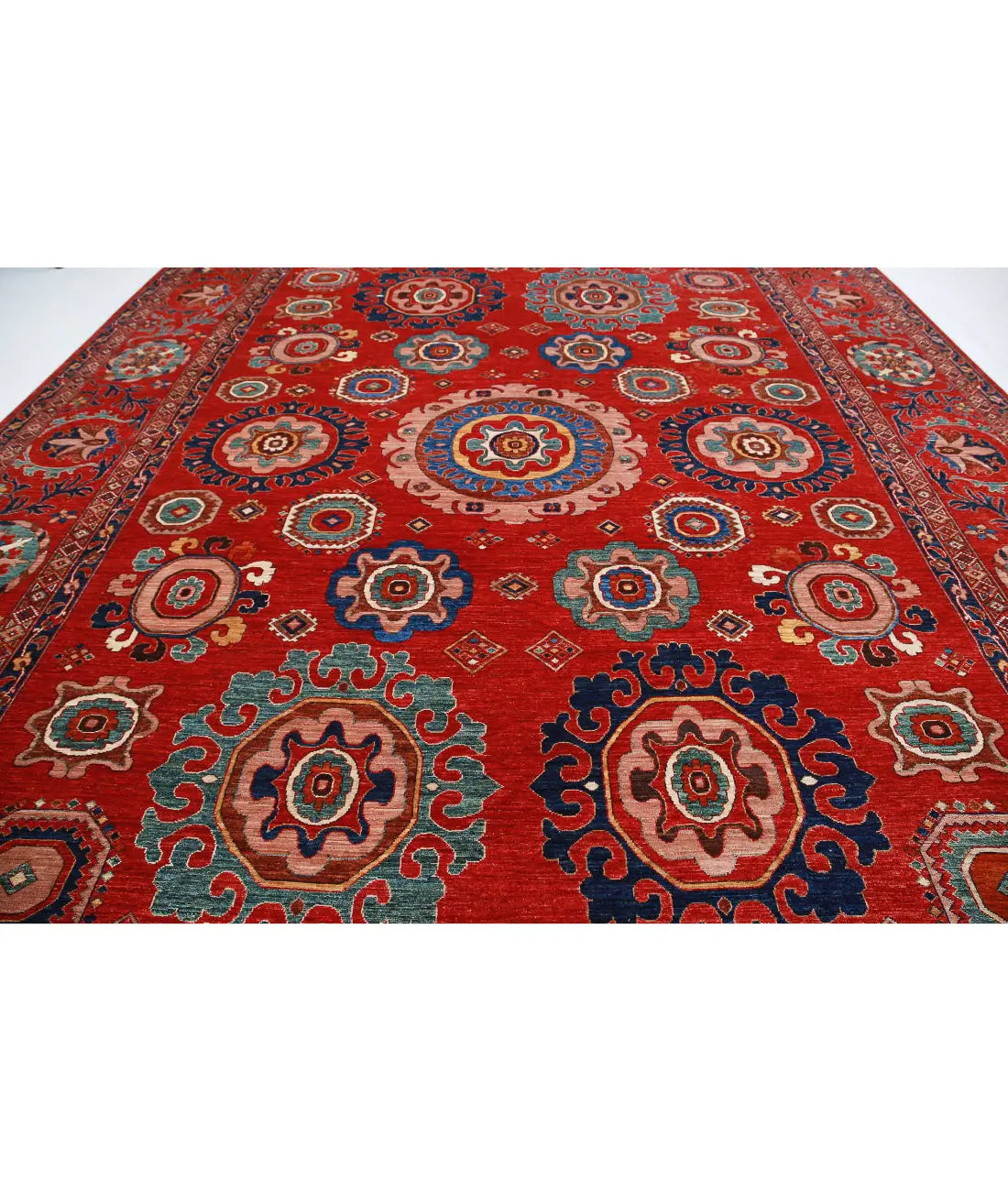 Hand Knotted Nomadic Caucasian Humna Wool Rug - 13'3'' x 16'7''