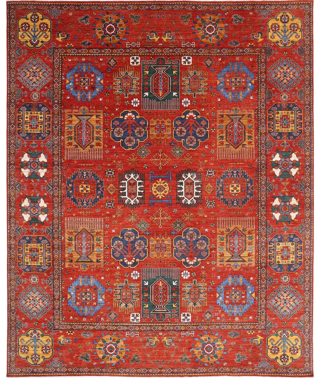 Hand Knotted Nomadic Caucasian Humna Wool Rug - 13'6'' x 16'3''