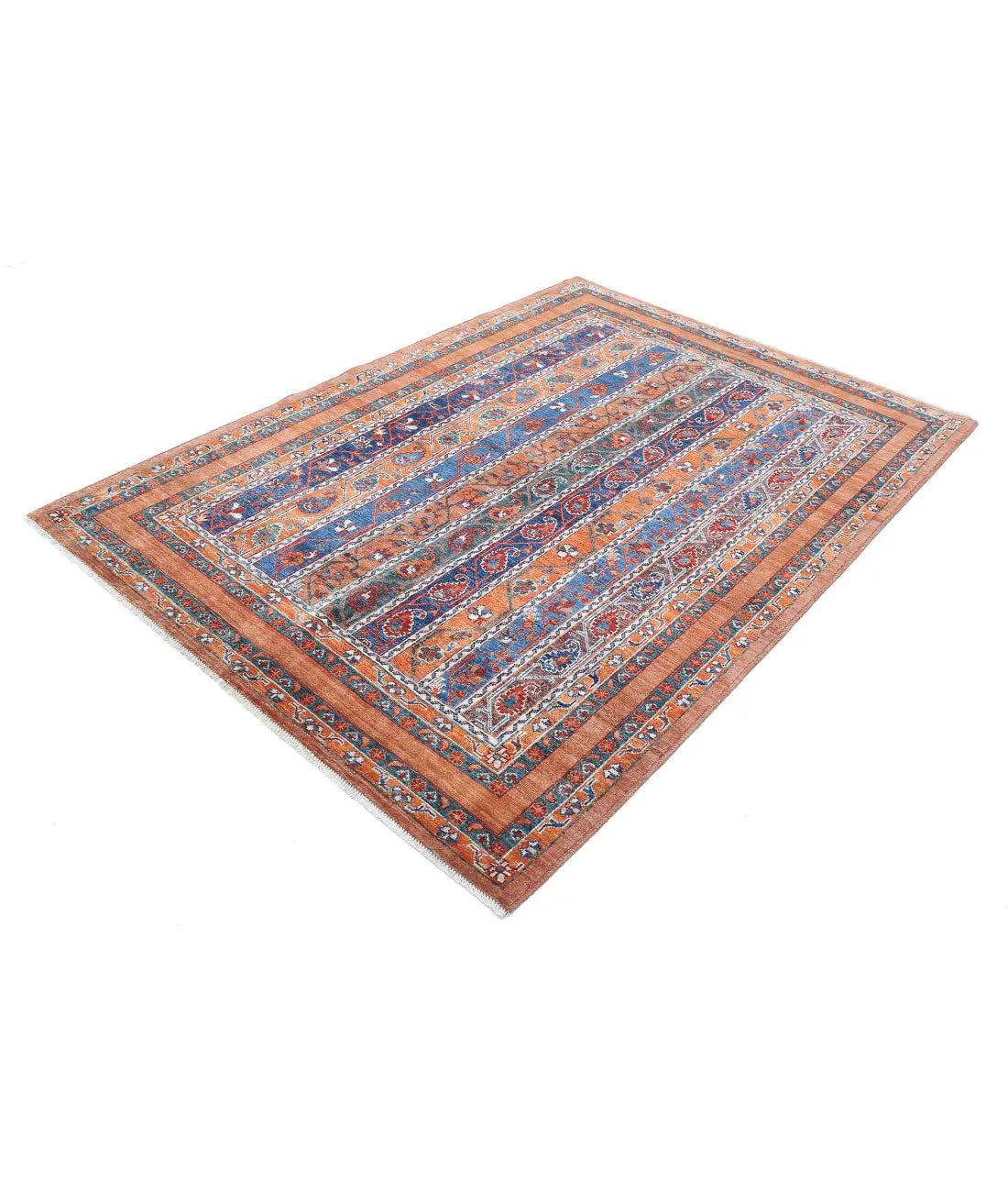 Hand Knotted Nomadic Caucasian Humna Wool Rug - 5'0'' x 6'10'' - Arteverk Rugs Area rug