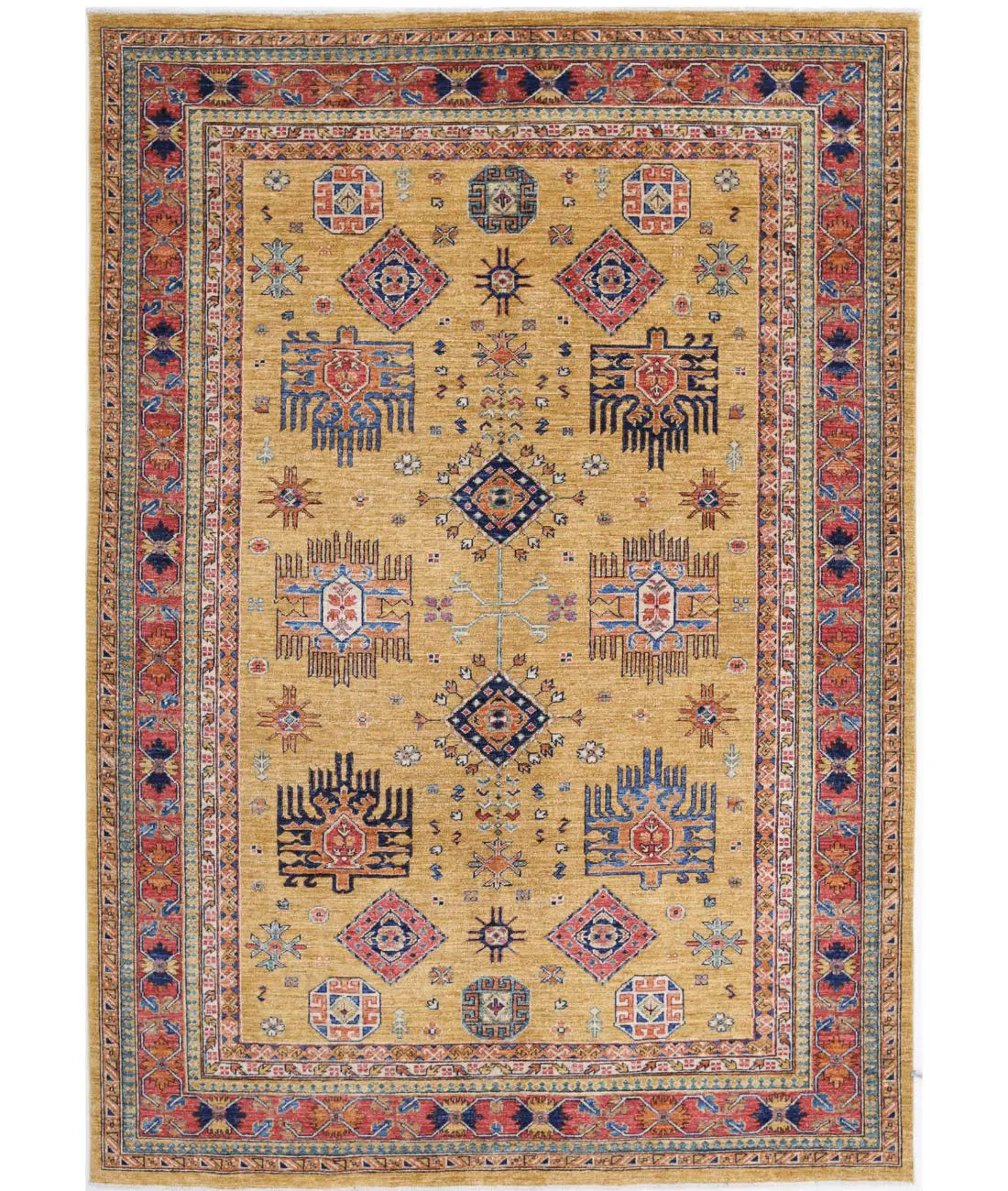 Hand Knotted Nomadic Caucasian Humna Wool Rug - 6&#39;0&#39;&#39; x 8&#39;6&#39;&#39; - Arteverk Rugs Area rug