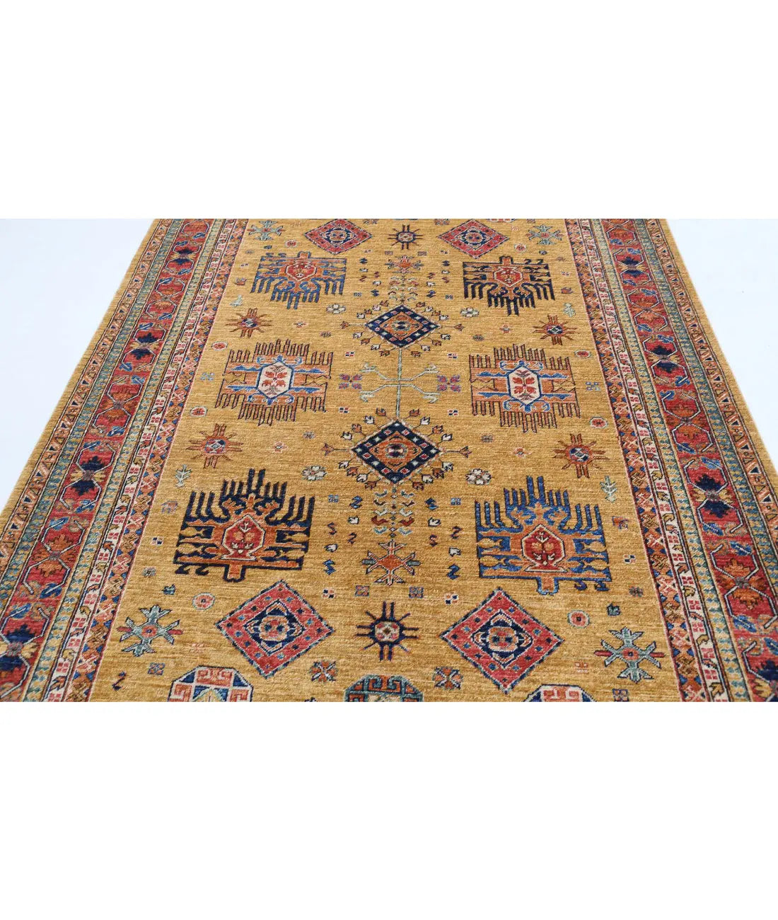 Hand Knotted Nomadic Caucasian Humna Wool Rug - 6'0'' x 8'6'' - Arteverk Rugs Area rug