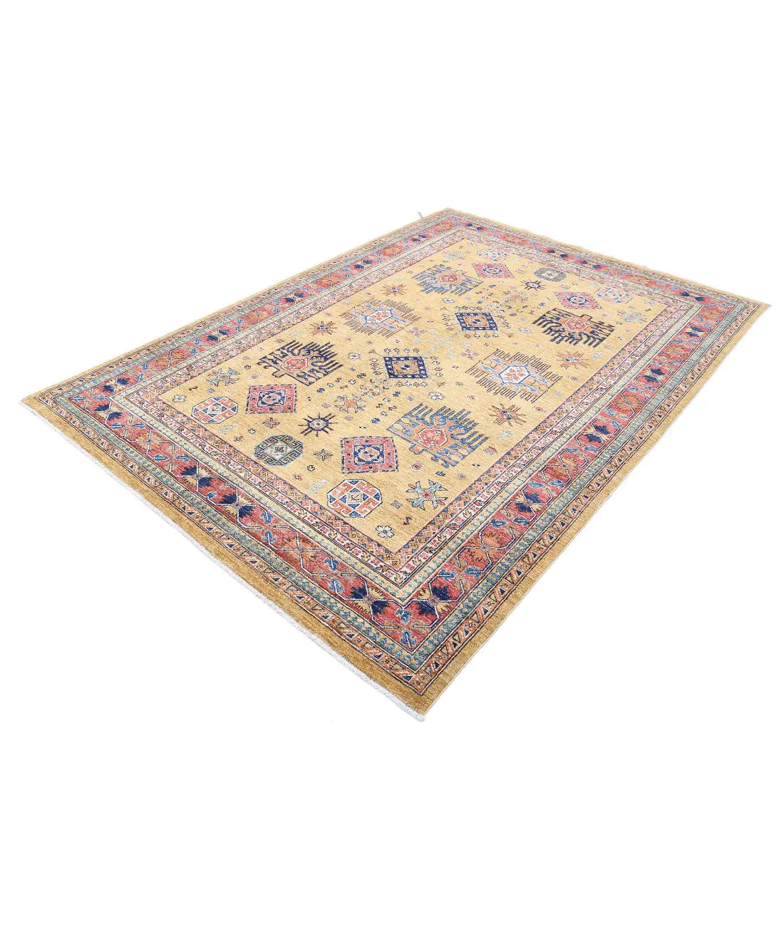 Hand Knotted Nomadic Caucasian Humna Wool Rug - 6'0'' x 8'6'' - Arteverk Rugs Area rug