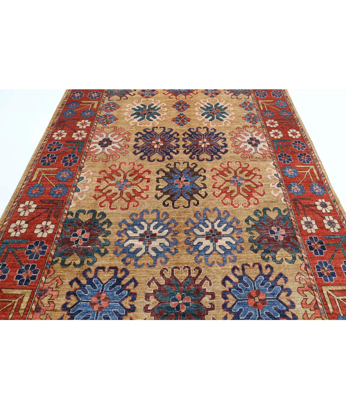 Hand Knotted Nomadic Caucasian Humna Wool Rug - 6'10'' x 10'1'' - Arteverk Rugs Area rug