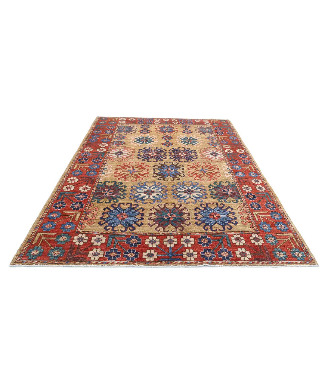 Hand Knotted Nomadic Caucasian Humna Wool Rug - 6'10'' x 10'1'' - Arteverk Rugs Area rug