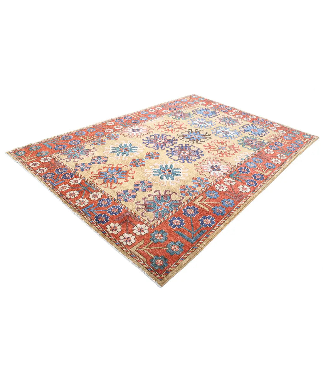 Hand Knotted Nomadic Caucasian Humna Wool Rug - 6'10'' x 10'1'' - Arteverk Rugs Area rug