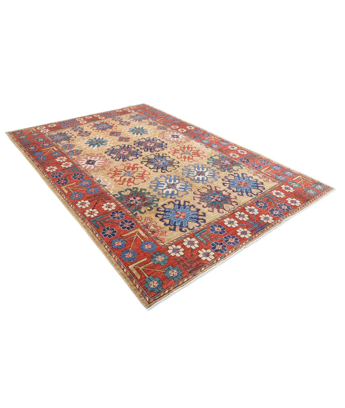 Hand Knotted Nomadic Caucasian Humna Wool Rug - 6'10'' x 10'1'' - Arteverk Rugs Area rug