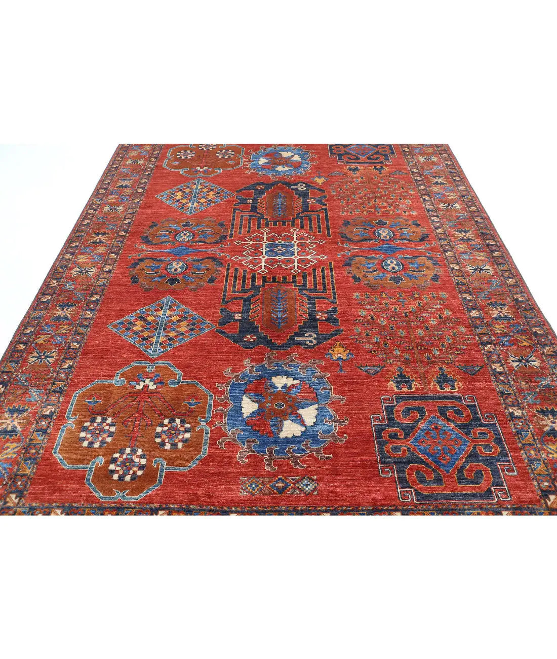 Hand Knotted Nomadic Caucasian Humna Wool Rug - 6'10'' x 10'1'' - Arteverk Rugs Area rug