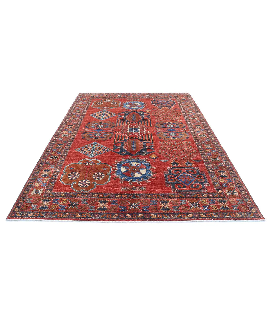 Hand Knotted Nomadic Caucasian Humna Wool Rug - 6'10'' x 10'1'' - Arteverk Rugs Area rug