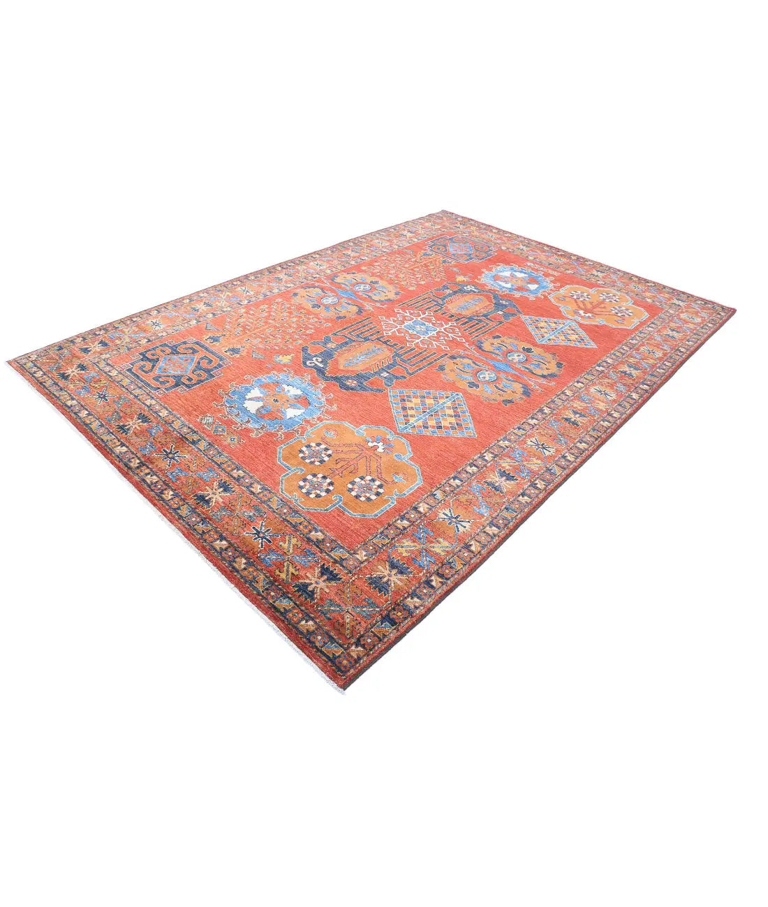 Hand Knotted Nomadic Caucasian Humna Wool Rug - 6'10'' x 10'1'' - Arteverk Rugs Area rug