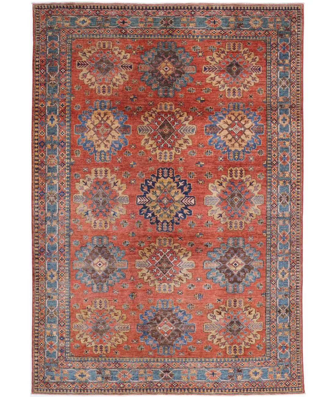 Hand Knotted Nomadic Caucasian Humna Wool Rug - 6'8'' x 9'10'' - Arteverk Rugs Area rug