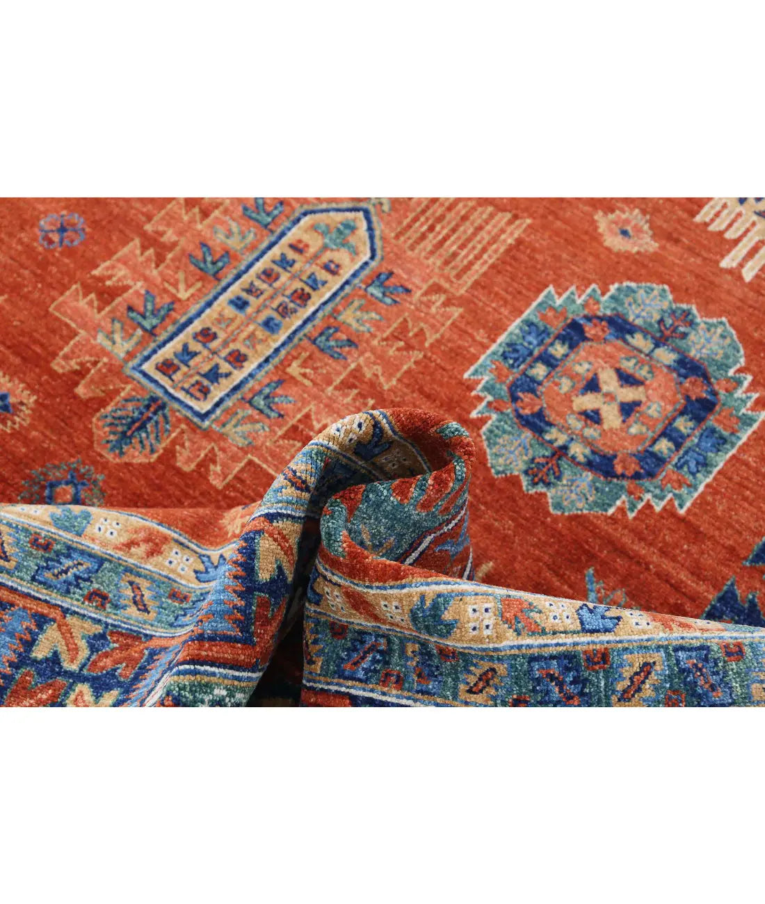 Hand Knotted Nomadic Caucasian Humna Wool Rug - 7'8'' x 9'7'' - Arteverk Rugs Area rug