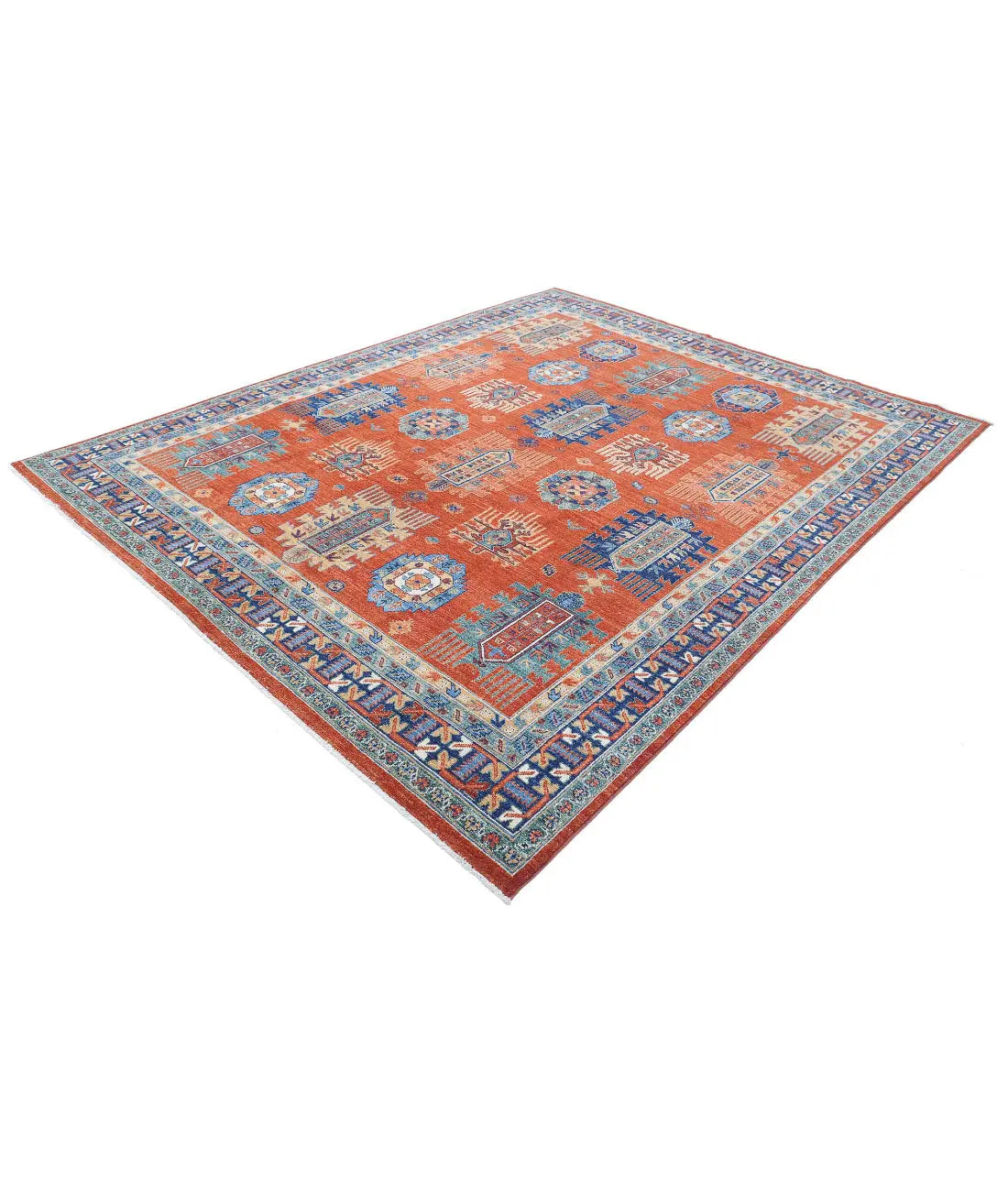 Hand Knotted Nomadic Caucasian Humna Wool Rug - 7'8'' x 9'7'' - Arteverk Rugs Area rug