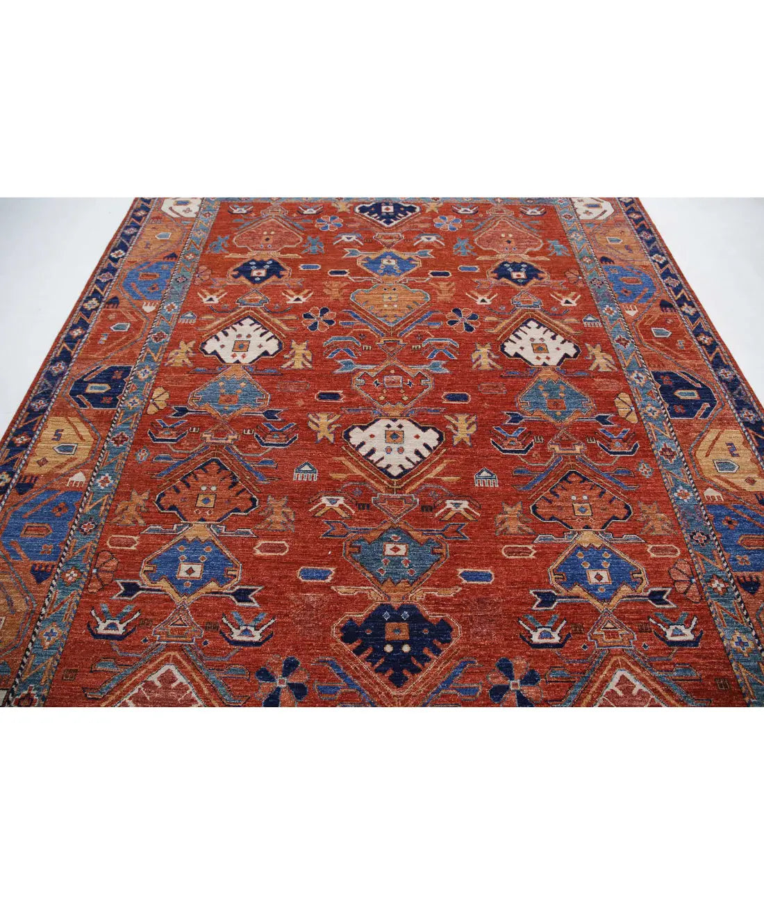 Hand Knotted Nomadic Caucasian Humna Wool Rug - 8'0'' x 10'0''