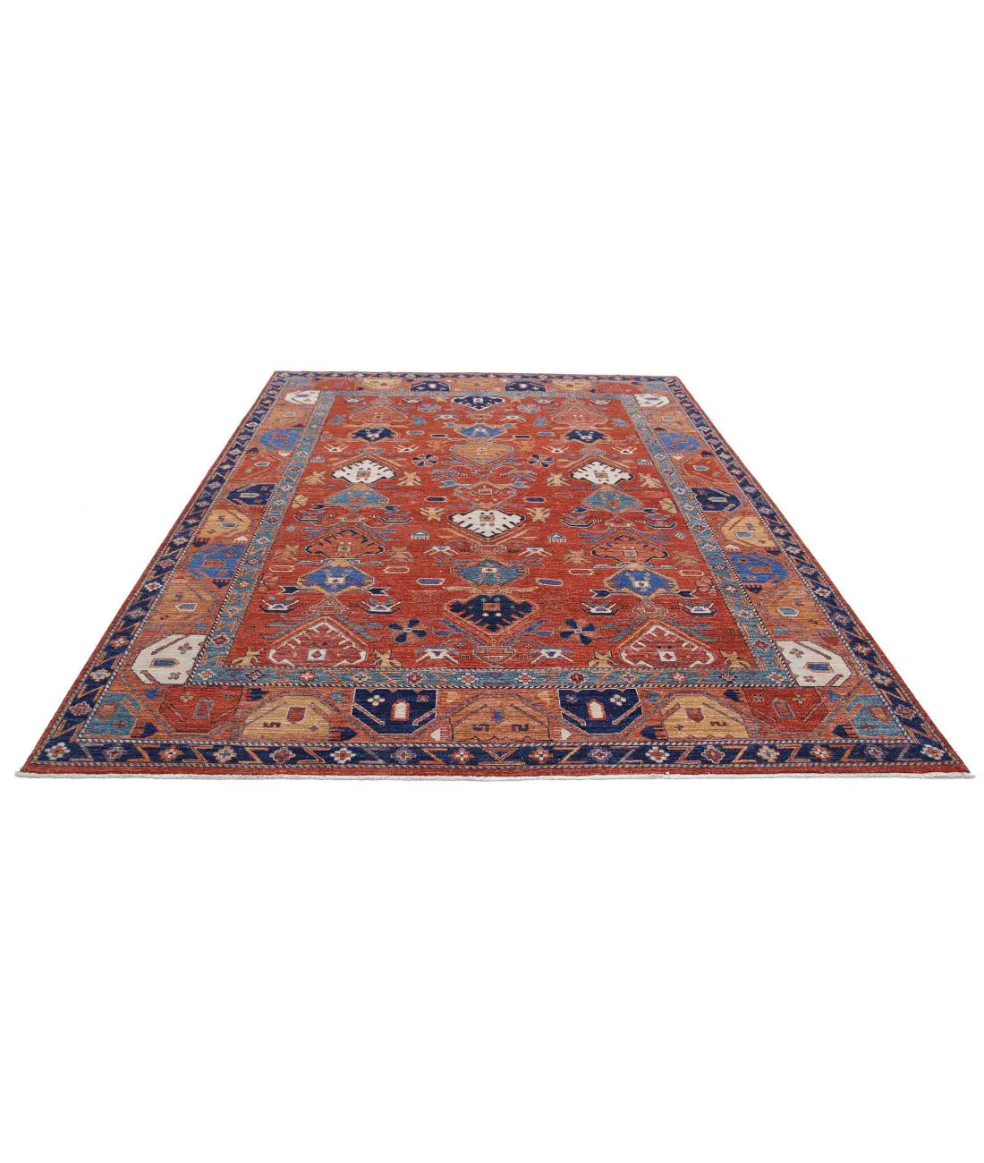 Hand Knotted Nomadic Caucasian Humna Wool Rug - 8'0'' x 10'0''