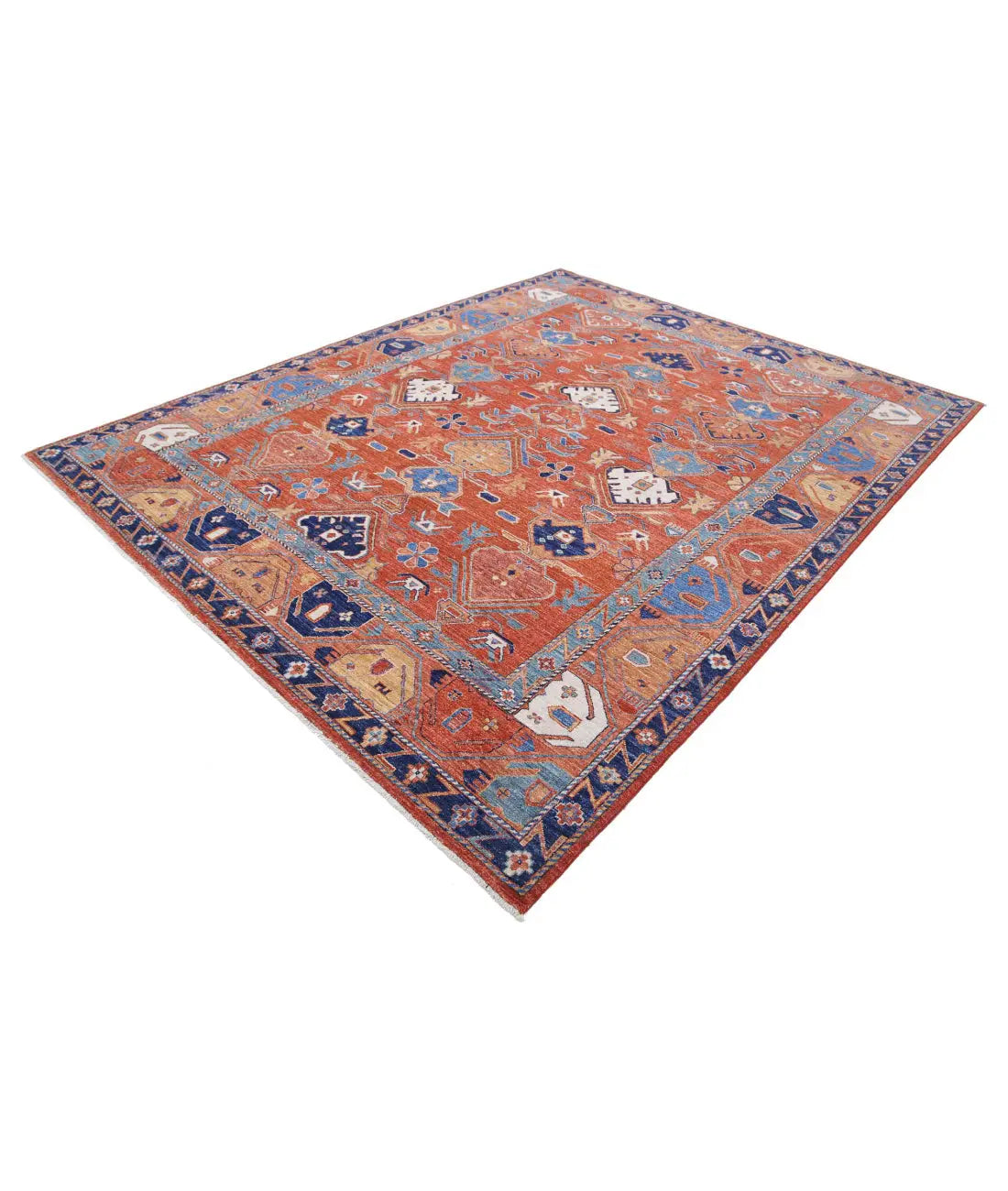 Hand Knotted Nomadic Caucasian Humna Wool Rug - 8'0'' x 10'0''