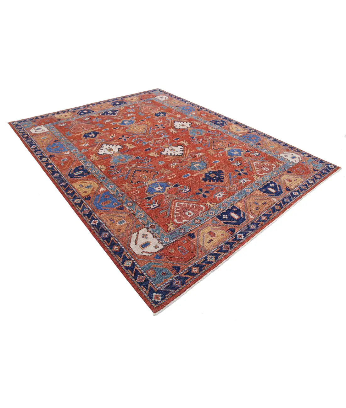 Hand Knotted Nomadic Caucasian Humna Wool Rug - 8'0'' x 10'0''