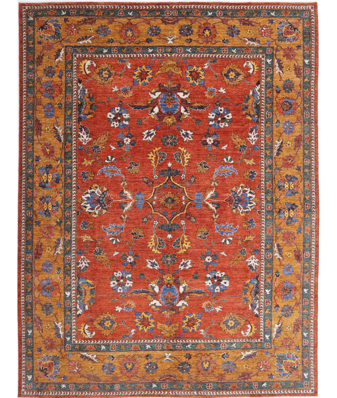 Hand Knotted Nomadic Caucasian Humna Wool Rug - 8&#39;10&#39;&#39; x 11&#39;8&#39;&#39; - Arteverk Rugs Area rug