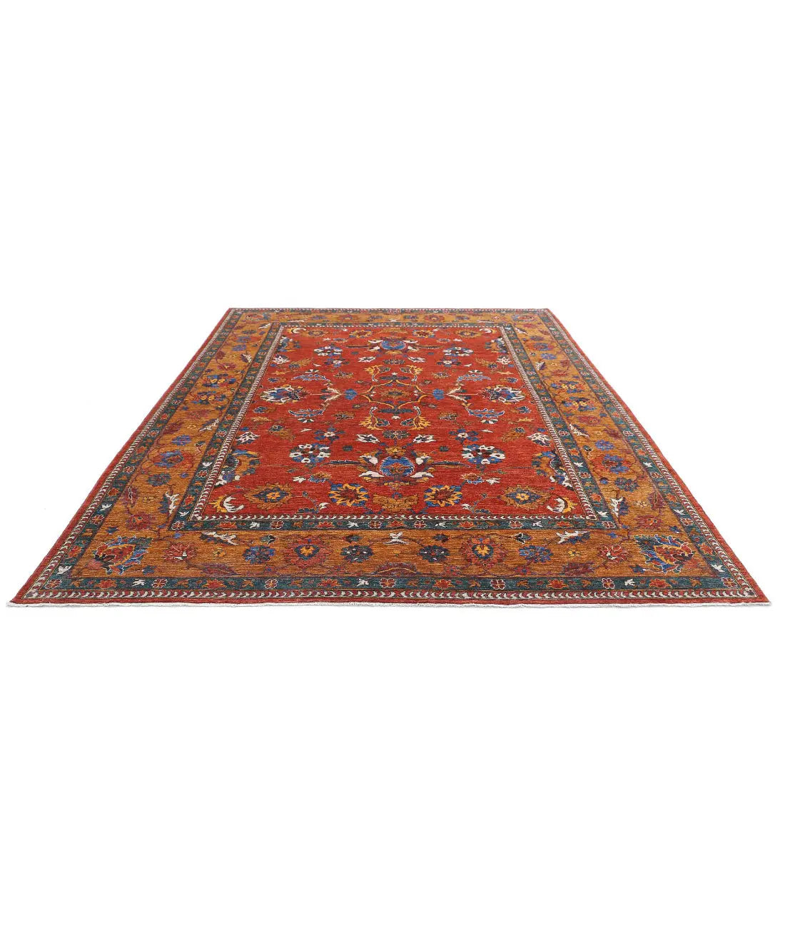 Hand Knotted Nomadic Caucasian Humna Wool Rug - 8'10'' x 11'8'' - Arteverk Rugs Area rug