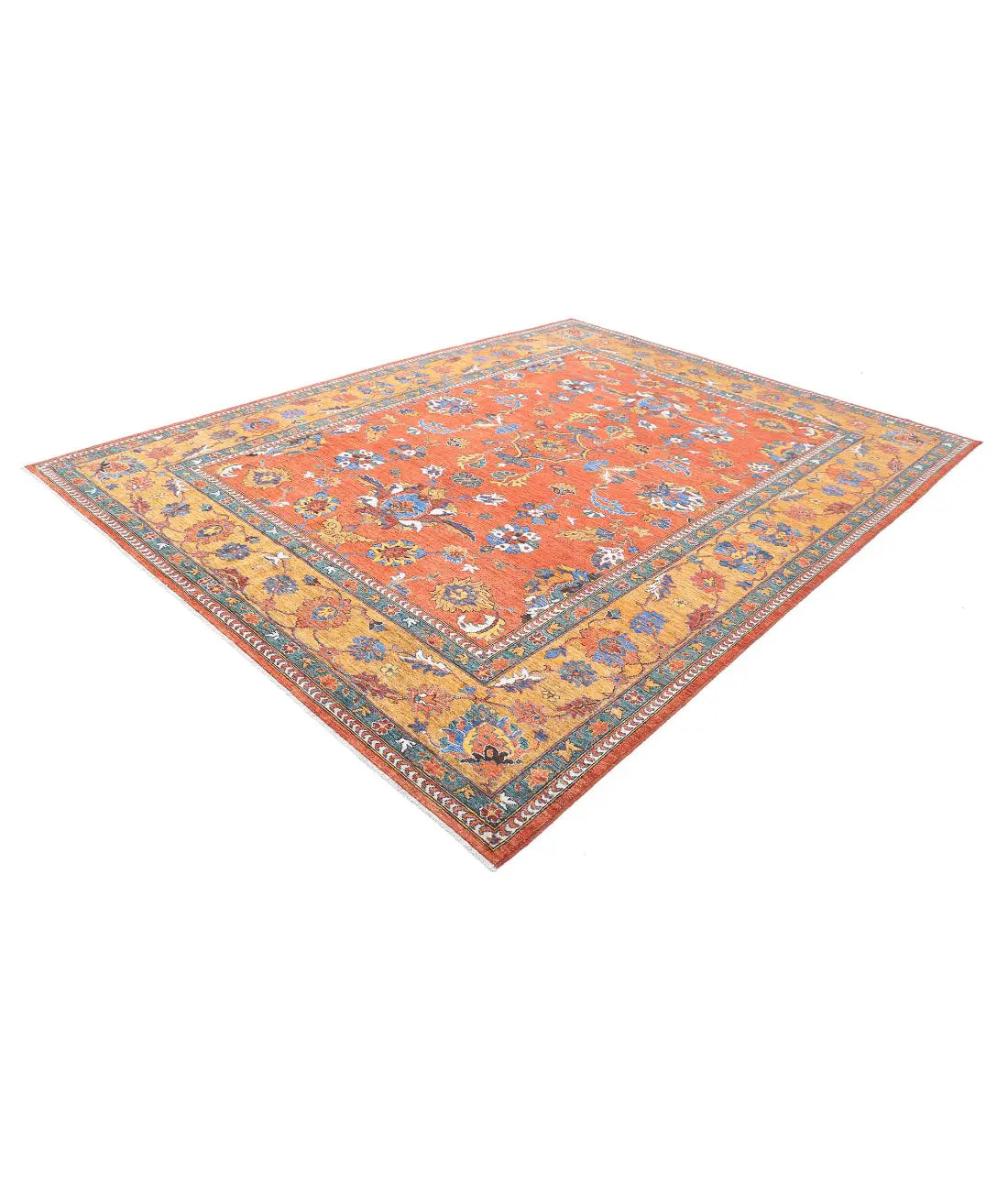 Hand Knotted Nomadic Caucasian Humna Wool Rug - 8'10'' x 11'8'' - Arteverk Rugs Area rug